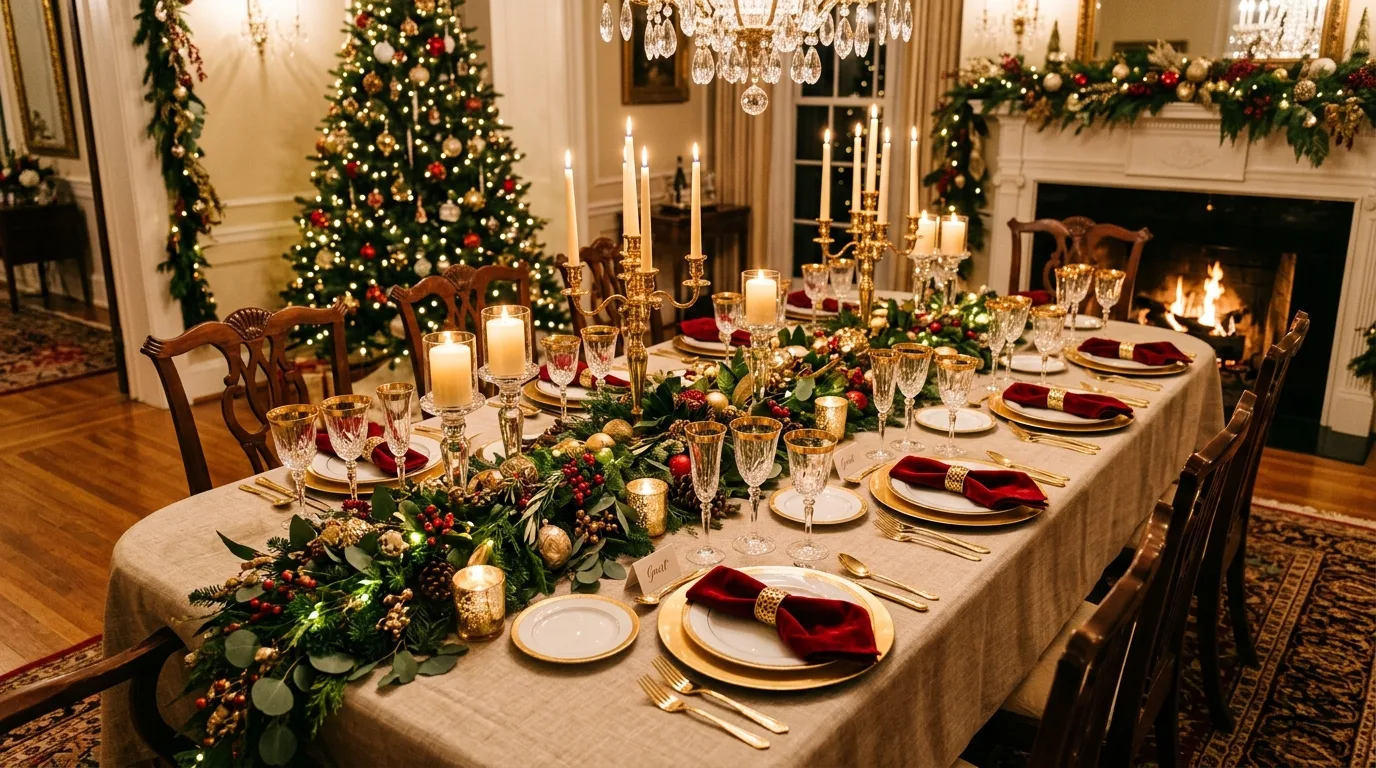 Glam holiday table setting ideas for festive gatherings.